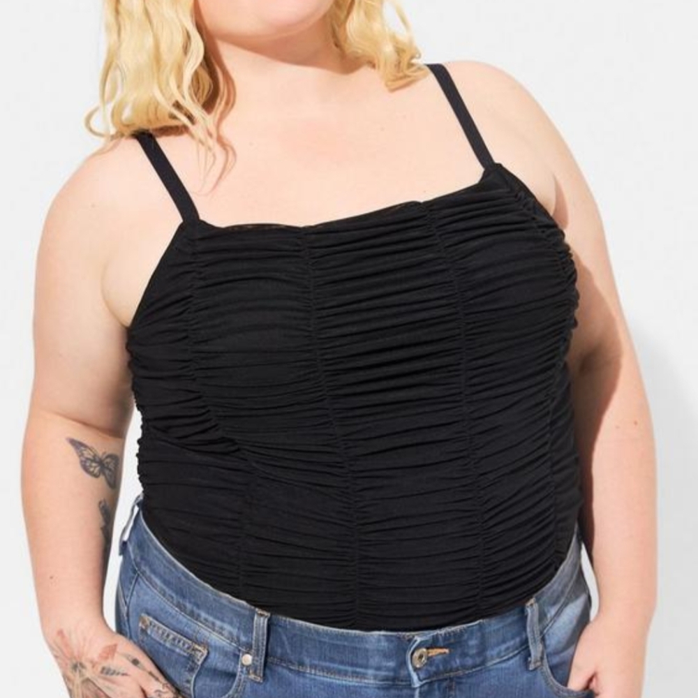 BNWT Torrid Black Ruched Tank Top